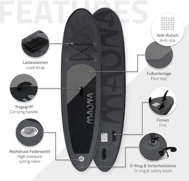 Надувна SUP-дошка для веслування стоячи 305/308/320/380 см, до 120/150 кг, товщина 10/15 см, з каяк-сидінням, комплект: сумка, весло, різні моделі