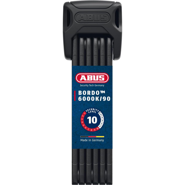 Складаний велосипедний замок ABUS Bordo 6000K з тримачем, XPlus циліндр, рівень безпеки 10