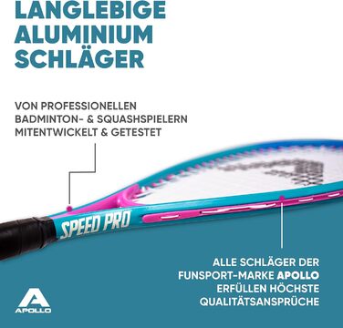 Набір для бадмінтону Apollo Speed Ракетки для бадмінтону в різних Кольори Набір для бадмінтону Набір ракеток для сквошу Сумка для бадмінтону та ракетка для бадмінтону Ракетки для бадмінтону Набір для бадмінтону дитячий синій/рожевий