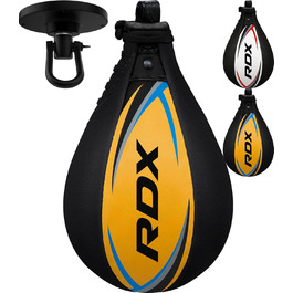 Набір шкіри для дорослих RDX Boxing Bulb, підвіс для спідболу з кронштейном, професійний боксерський боксерський мішок, тренувальне обладнання для боксу зі швидкісним м'ячем (жовтий)