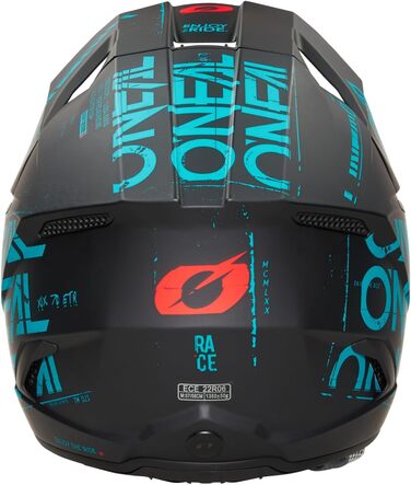 Шолом для мотокросу O'NEAL 3SRS Shocker, ABS, ECE 22-05, DOT, AS/NZS, ACU, для дорослих, S, чорний/бірюзовий