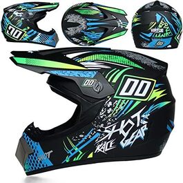 Дитячий мотокросовий шолом Fullface для MTB, BMX, Downhill, зелений, ECE22.05, розмір S