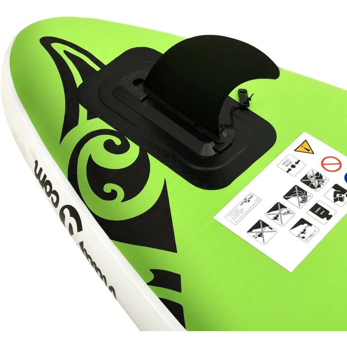 Надувна SUP дошка vidaXL 366x76x15 см, комплект, зелена