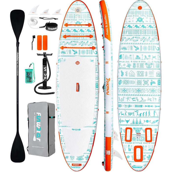 Надувна SUP-дошка FunWater Allround з насосом, веслом, рюкзаком і страховкою для дорослих та дітей