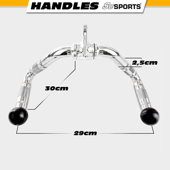Ручки ScSPORTS ергономічні, до 200 кг, сталеві, хромовані, з шарніром