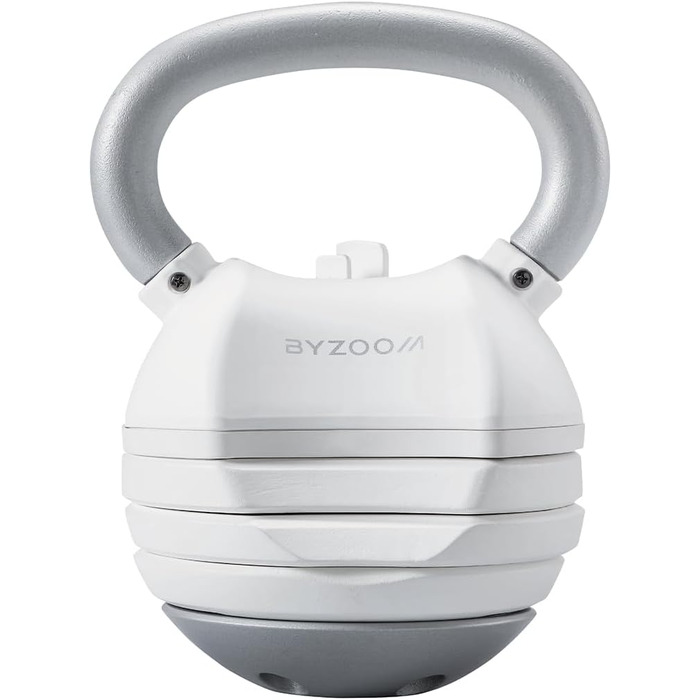 Гиря BYZOOM FITNESS 18 кг, біла, 5 ваг