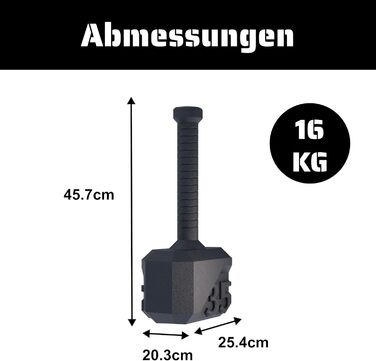 Гиря Tribe WOD Hammer 7-31кг / 15-70lb - кросові тренажери для нарощування м'язової маси, кардіофітнес, обважнювачі для жінок і чоловіків (16 кг)