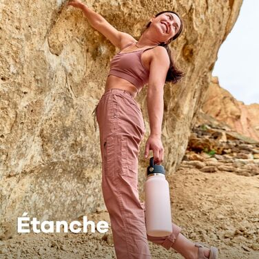 Термобутилка HYDRO FLASK Wide Mouth 946 мл із нержавіючої сталі для води, ізольована спортивна пляшка з герметичною кришкою Flex Cap, придатна для миття в посудомийній машині, Surf