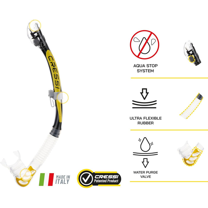 Комбінований набір або маска Cressi Professional Mask & Snorkel або Mask, Snorkel & Fin Kit Прозорий/Жовтий Один розмір Single