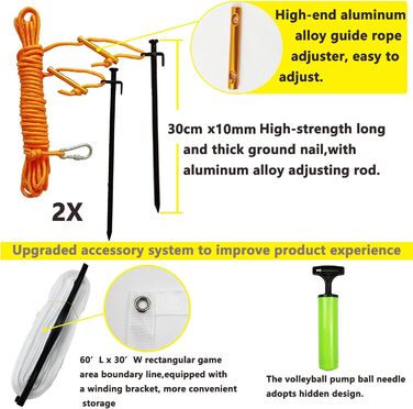 Портативний волейбольний набір Airist для саду та пляжу, регульований
