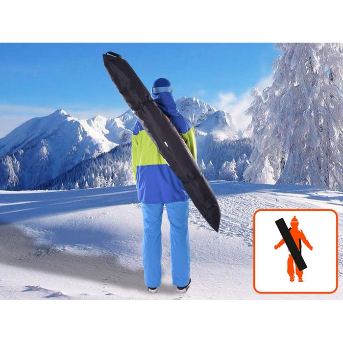 Лижна сумка Snowsport SuperPro 5in1 Skicase Лижна сумка з функцією рюкзака 150/160/170/180см на 1 пару лиж палиці 180.0 сантиметрів