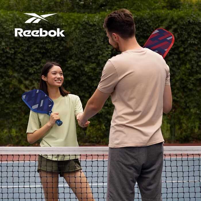 Reebok набір для піклболу на 2 особи, графітові контрольні ракетки, прецизійні м’ячі з 40 отворами, ідеально для спорту