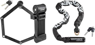 Велозамок Kryptonite Keeper 510 та Keeper 785, ланцюговий та тросовий, чорний, 3мм/100см, інтегрований замок