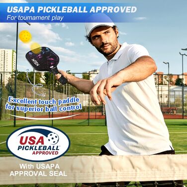 Набір весла Pickleball USAPA зі скловолокна для чоловіків і жінок A-2 Black