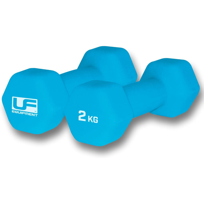 Гантелі Urban Fitness K-REY-UFW033 з неопреновим покриттям, шестигранні, 2 x 2 кг, сині, One Size