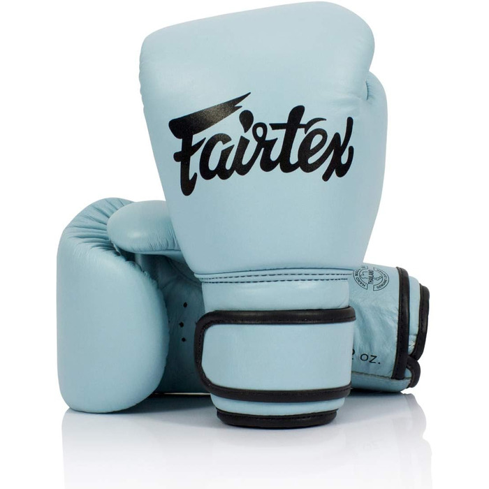 Боксерські рукавички Fairtex Натуральна шкіра Пастельно-сині 16 унцій