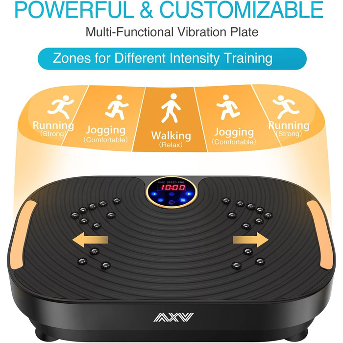 Тренажер AXV Vibration Plate для схуднення та тонізації - чорний