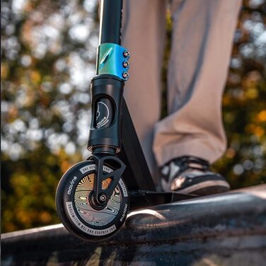 Трюковий самокат Трюковий самокат Kickscooter Професійний фрістайл Скутер Trick Scooter ABEC 9 Кульковий підшипник IHC 110 мм Колеса з навантаженням 100 кг Для дітей від 8 років і дорослих Neochrome Black