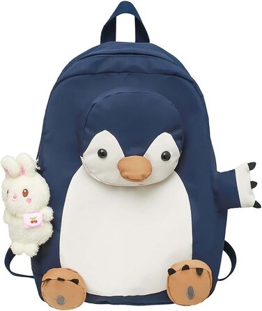 Рюкзак Girl Penguin з підвіскою, синій, One Size