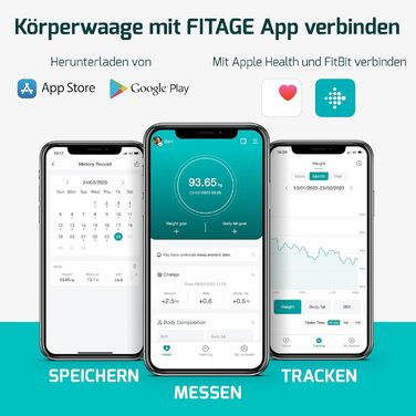 Переможець тесту цифрових ваг для ванної кімнати FITAGE 2024 року, ваги для тіла до 225 кг, шкала жиру в організмі з 17 вимірами тіла, аналіз тіла з додатком, ваги з жиром і м'язовою масою з великим дисплеєм (РК-дисплей)
