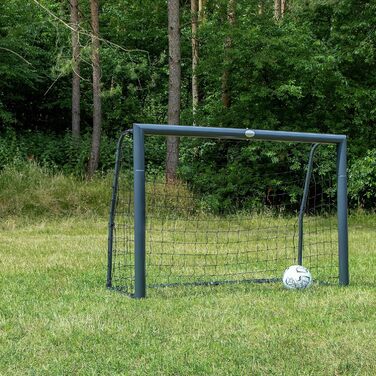 Футбольні ворота AXI Cristiano 180x120 см, антрацит, металеві, для саду, з сіткою та анкерами, для дітей і дорослих