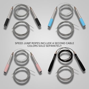 Регульоване скакалка Hyperwear з патентованою самозакривною головкою, алюмінієвою дужкою та рифленими силіконовими ручками (рожева), додатковий сталевий трос для кросфіту, боксу та фітнесу