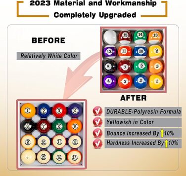 Більярдні кулі Аксесуари для більярдного столу 2-1/10,2 см Розмір правила 16 Більярдні кулі Більярдний набір (Tournament Premium)
