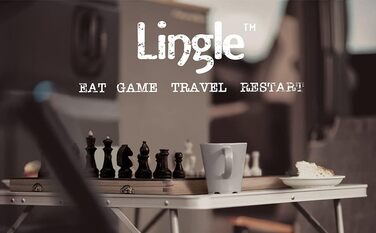 Шаховий набір Lingle 38 см - Горіх/Клен, 7,6 см King