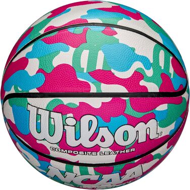 Баскетбольні м'ячі WILSON NCAA Legend 74,9 см, 72,4 см, 69,8 см Розмір 7 - 29,5 (рожевий камуфляж, розмір 6 - 28,5')