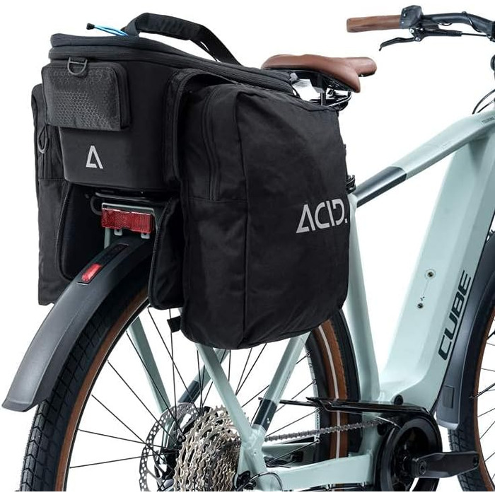 Велосипедна багажна сумка acid Trunk City 8+16 л Rilink, чорна