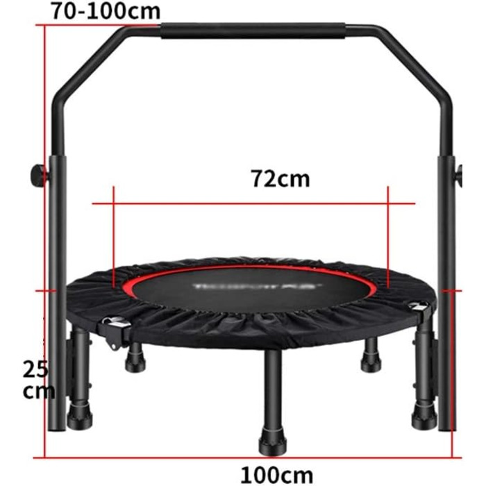 Фітнес-вправа Trmpolin з ручками, Fltbr, підходить для еробного тринінгу для дорослих і дітей Trmpolin Indoor (B, 40 дюймів)