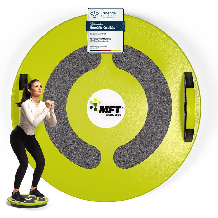 Балансувальна дошка MFT Fun Disc Classic, дерев'яна, для фізіотерапії та тренування координації, антиковзка, професійна, виготовлена в Австрії