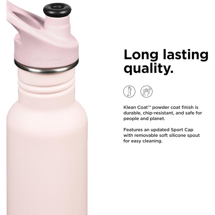 Бутилка Klean Kanteen Classic Narrow 800 мл з нержавіючої сталі з спортивною кришкою, рожевий