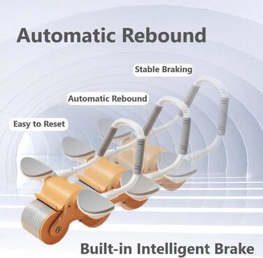 Автоматичний ролик для живота з відскоком, новий роликовий домашній тренажер для живота, роликовий ролик для тренування м'язів живота, ролик для живота для тренування м'язів живота зі стабільними подвійними колесами. (помаранчевий)