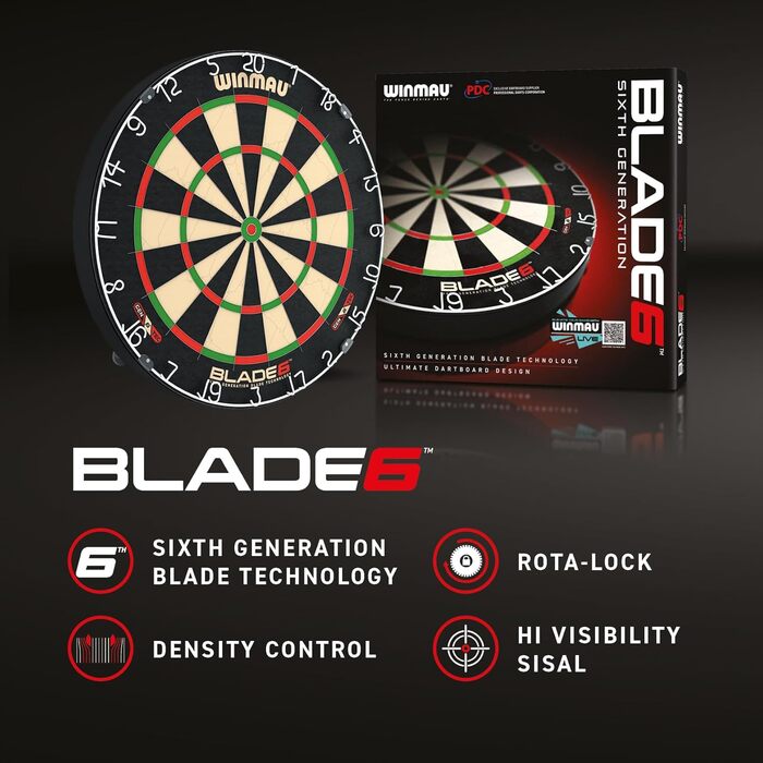 Дошка для дартсу WINMAU Blade 6 з 2 наборами дартсу