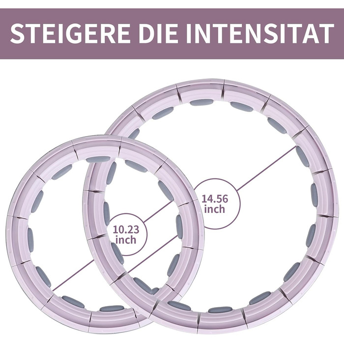 Безшумний обруч для дорослих, hullahub з ваговим м'ячем і лічильником, обруч Fit 16 вузлів, для початківців Фітнес для схуднення з лічильником