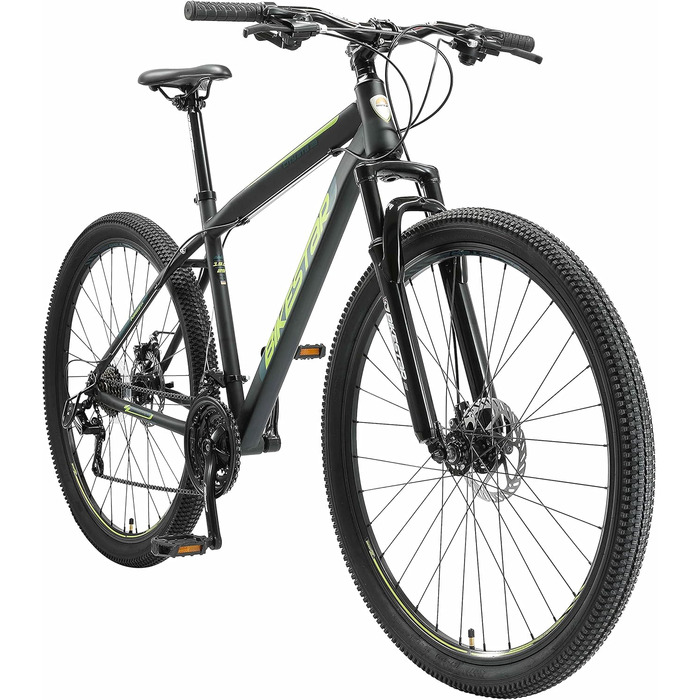 Гірський велосипед BIKESTAR Hardtail Shimano 21 швидкісна передача, дискове гальмо 26, шини 27.5, 29 дюймів 15 17 19-дюймова рама MTB Кадр 15 (Кадр 19', 29 чорний)