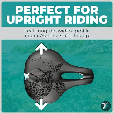 Велосипедне сідло Adamo Island Comfort — анатомічне, з водонепроникним чохлом, для електровелосипедів, спін-байків та тренажерів, зменшує оніміння, для чоловіків і жінок