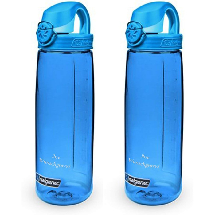 Набір пляшок Nalgene OTF 0,65л, іменне гравіювання, 2 шт. синій-блакитний