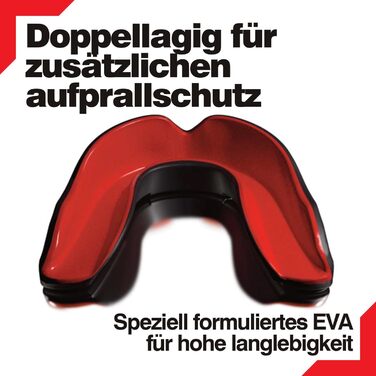 Спортивна капа Dr Knox для дорослих, дітей та підлітків захист рота та рота для контактних видів спорту, таких як бокс, бойові мистецтва, футбол, баскетбол, хокей тощо (дорослі (11), ) (юніори (&lt11), чорні/червоні)