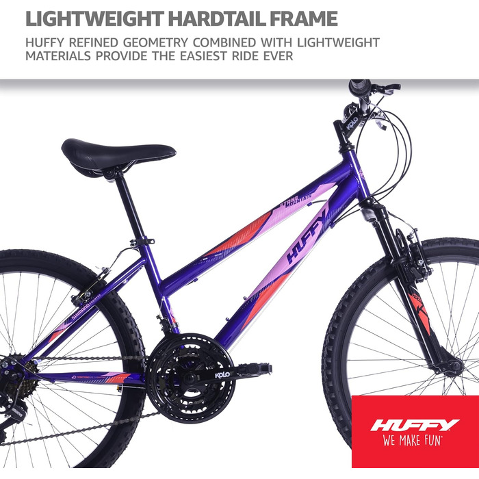 Гірський велосипед Huffy Girls Purple Stone Mountain, 61 см (24 дюйми), 21 SPD, фіолетовий