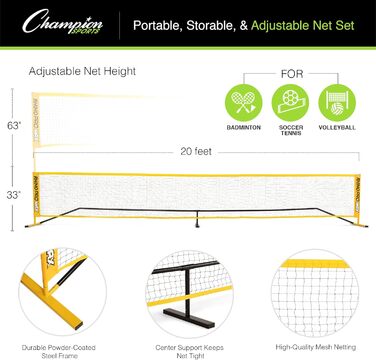 Набори порт-а-сітка Champion Sports 20 x 61 дюймів