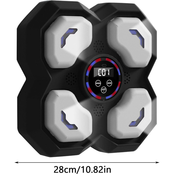 Музична штампувальна машина Бездротовий музичний боксерський килимок боксерське обладнання, музичний тренер, вправи для настінного боксу, панч-килимок для дому, критий тренажерний зал Black Музична боксерська мішень