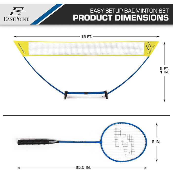 Набір для бадмінтону EastPoint Sports з легким налаштуванням