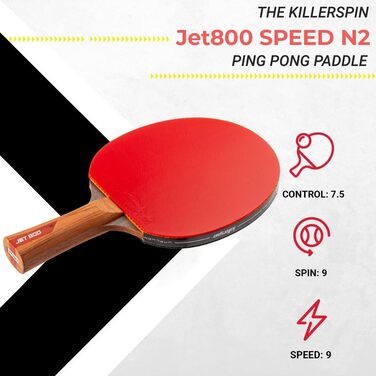 Ракетка для настільного тенісу Killerspin Jet800 Speed N2 з чохлом, червоно-чорна