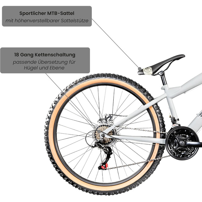 Для дорослих/підлітків від 145 см, 18-шв., аморт. вилка, 600 MTB 26"