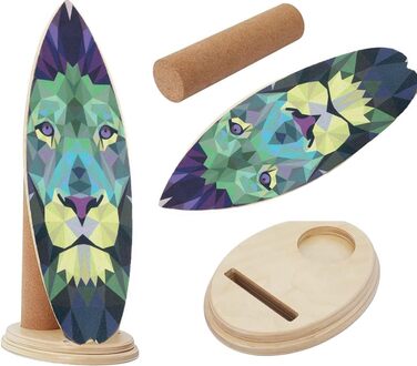 Балансборд для дому Balance Board Surf Style з роликом для тренування балансу, стабільності та зміцнення м'язів кора, спортивний тренажер для серфінгу та фітнесу (Лев)