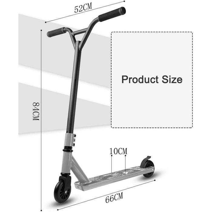 Районний професійний скутер з підшипниками ABEC-7 і поліуретановими колесами - Трюковий скутер - Trick Scooter - Скутер для фрістайлу з міцною рамою Максимальне навантаження 220 фунтів для дітей від 10 років, дорослих 3