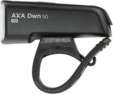 Набір велосипедних фар AXA Dwn 50 Люкс, USB-зарядка, 11 годин роботи, індикатор батареї, сертифікат StVZO