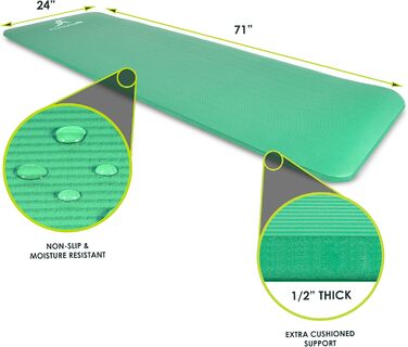 Надзвичайно товстий килимок для йоги та пілатесу 1/2 зелений